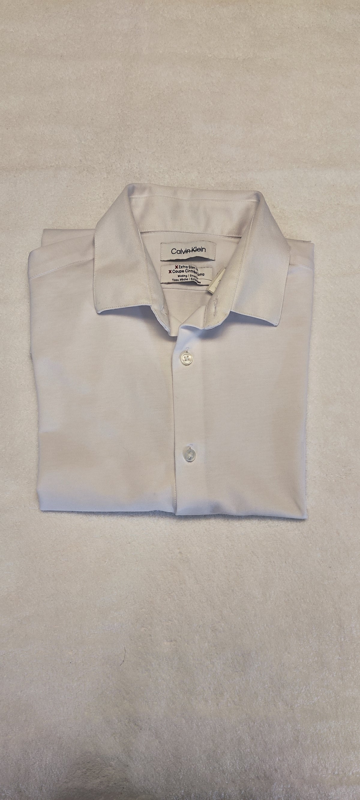 calvin klein untucked dress shirts Calvin Klein Men's Kinetic Stretch Spread Collar Dress Shirt - Oat
