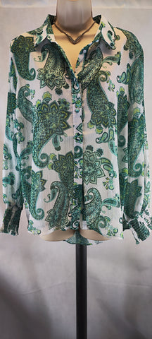 River Island Women's Paisley Print Shirt - Green - Shirts