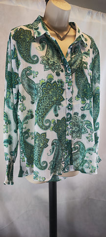 River Island Women's Paisley Print Shirt - Green - Shirts