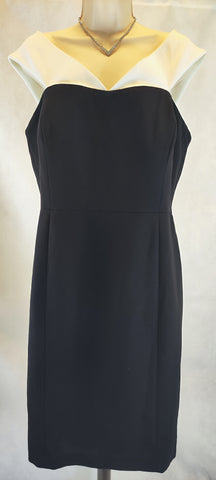 Calvin Klein Womens Black Short Sleeve Midi Party Dress