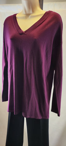 Lord & Taylor Women's V-Neck Drop-Shoulder Sweater